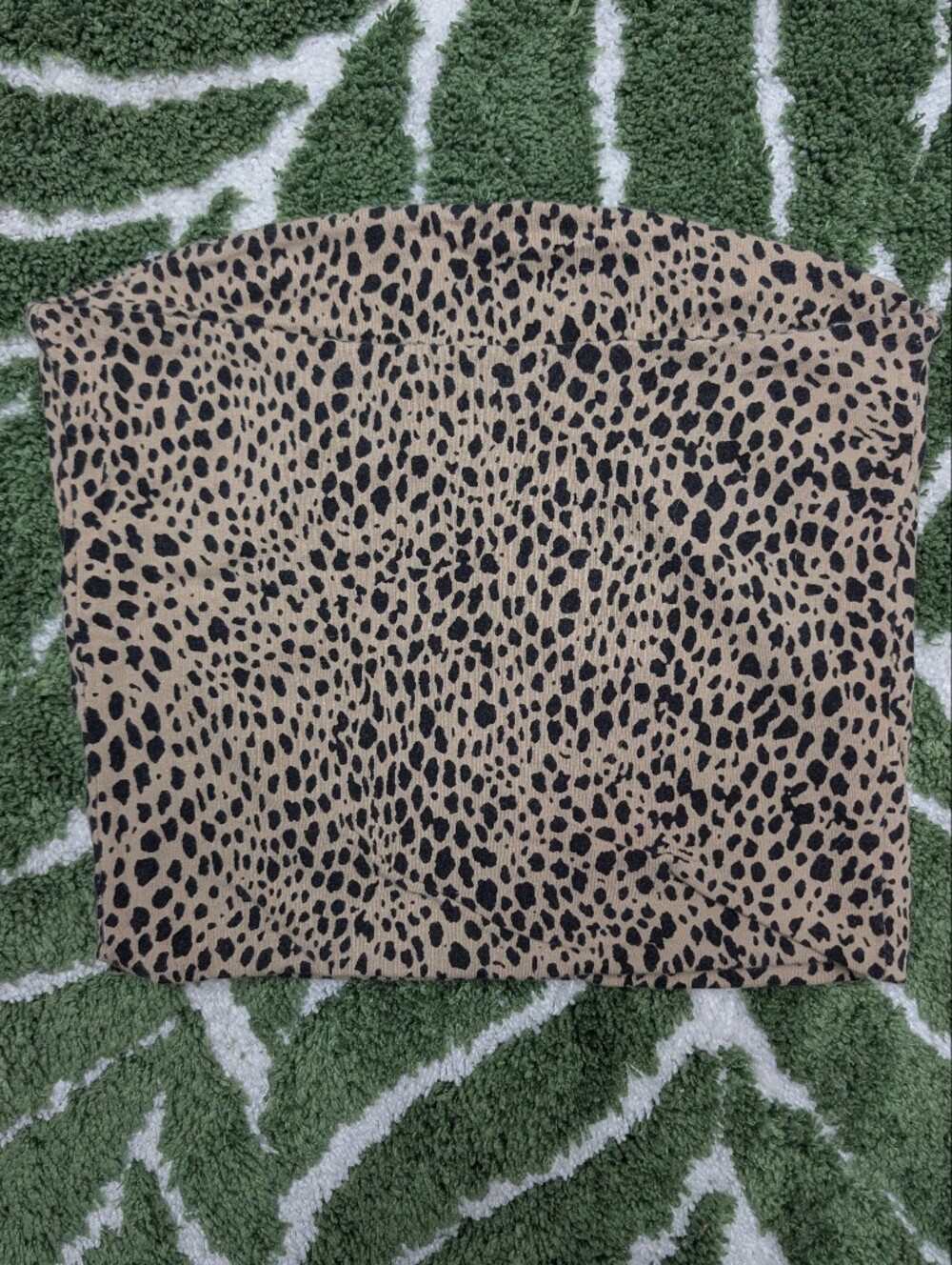 Brandy Melville Leopard Print Tube Top Strapless Crop Brown & Tan, One Size - Picture 5 of 7